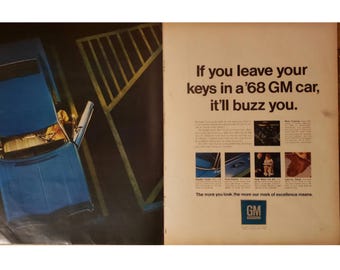 Vintage GM Car Ad // General Motors// 1960s // Retro Decor