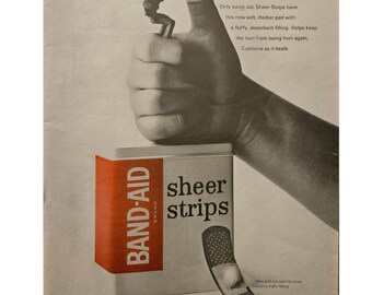 Pubblicità vintage di Band-Aid, arredamento retrò anni '60