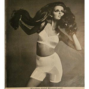 Anuncio impreso vintage de Warner's Bra, decoración retro de los años 60