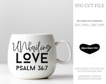 Unfailing Love of God Scripture SVG Psalm 36:7 Refuge in the Lord | png, eps, dxf included | Personal & Commercial Use
