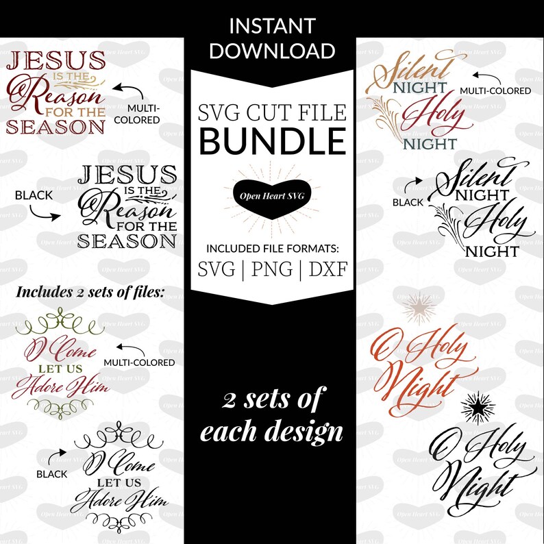 Download Christmas Svg Bundle Of Carols In Black And Color Sets Personal And Small Business Commercial Use Clip Art Art Collectibles 330 Co Il