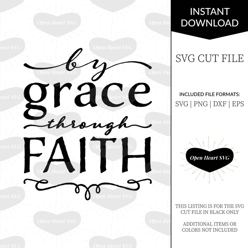 By Grace Through Faith Bible Verse SVG Cut File Gift of