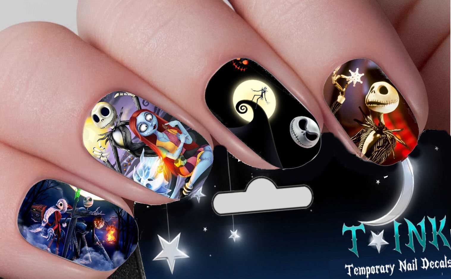 Jack Skellington Nightmare Before Christmas Nail Decals Nail Etsy 🔎zoom - Jack Skellington Nightmare Before Christmas Nail Decals Nail Etsy