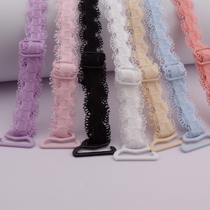 2 PAIRS - Bra Strap Scallop Design Adjustable Detachable Removeable 2 PAIRS