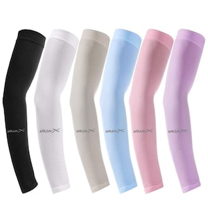 Cooling Arm Sleeves for Women Men, Sunblock Protective Long Arm Cover Cycling, Basketball, Running, Football, Outdoor Sports