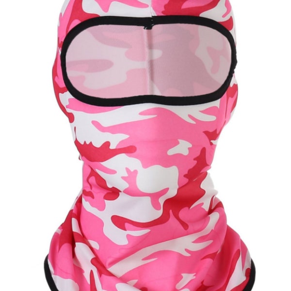 Ultra thin Balaclava Ski Motor Bike Face Mask Outdoor Lycra Pink Cameo