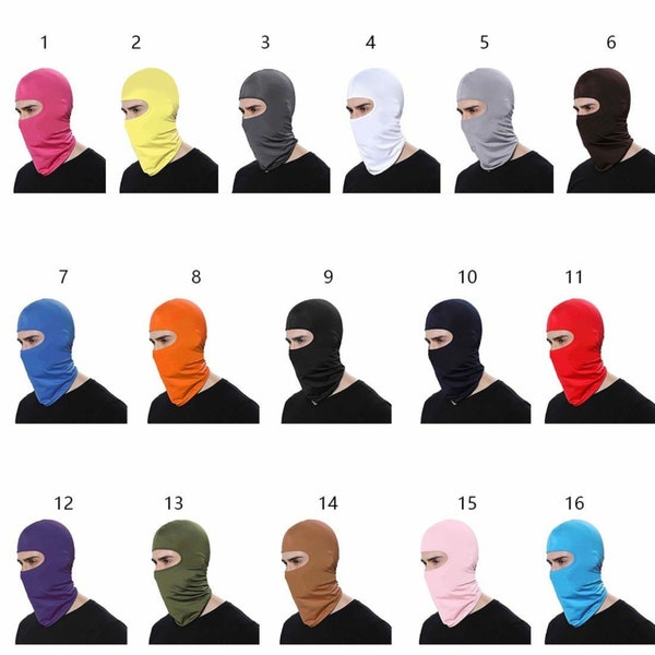 Lycra Balaclava Full Face Mask Windproof Men Women Ski Neck Protection-Various Colours