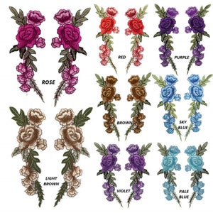 Machine Embroidered Sew on Applique Patches for Jeans, Dresses, Skirts , Cardigans - 2 PIECES