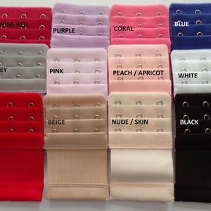 Bra Extender Elastic Ladies Bra Extension 3 HOOKS 3 Positions  - 2 Pieces