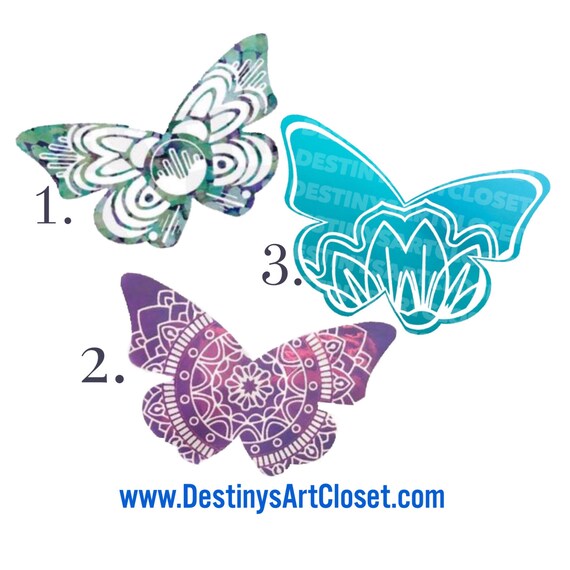 6.5/" BUTTERFLY Vinyl Decal Sticker Car Window Wall Laptop Butterflies Bug Pretty