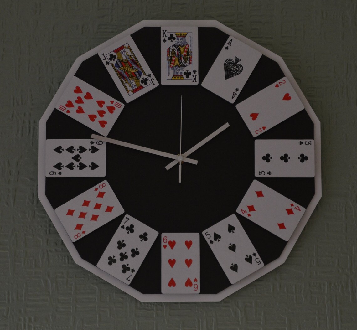 Playing Card Clock Etsy