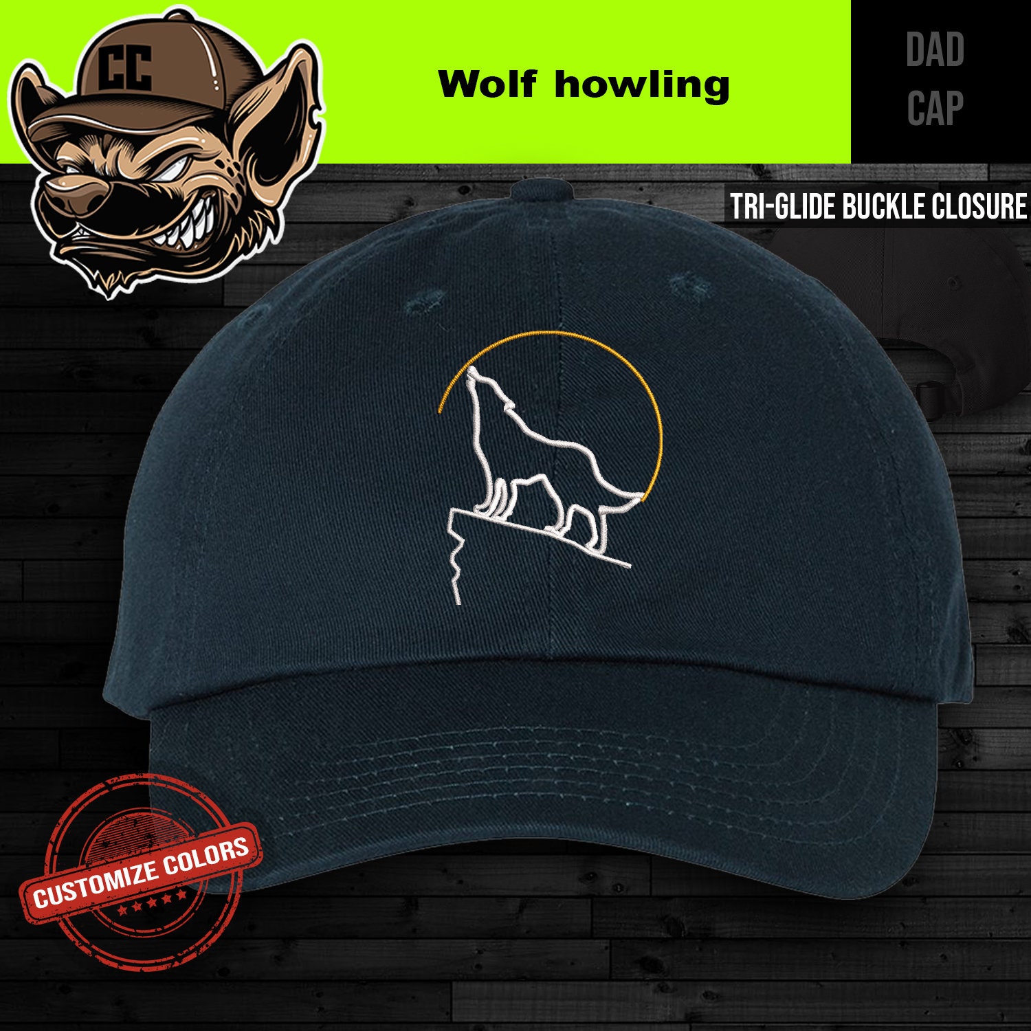 Wolf Howling Hat Cool Cap Design 