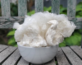 Silk Noil, Tussah & Mulberry Silk Noil, Natural and Undyed for Dyeing, Felting, Spinning