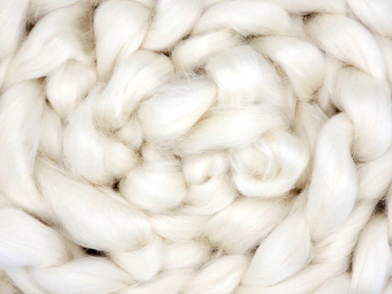 MOHAIR Silkysoft White Mohair Roving Young Adult Etsy
