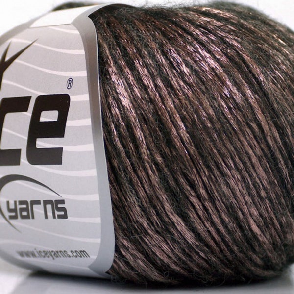 Sale! 8Pk ROCK STAR 51549 Yarn, Shiny Light Pale Pink & Black, Ice Yarn, Worsted, Wholesale, Discount