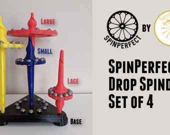 4 Drop Spindle Set, Large, Medium, Small, Lace Weight, SpinOlution