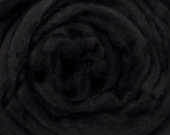19.5 MERINO Wool Roving,  Super Soft Black Top Wool, Combed Top for Spinning Luxurious Yarns and Felting