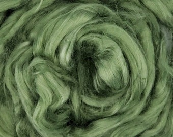 SALE! Green BAMBOO Top, Dyed Viscose Fiber, Silk Substitute for Spinning & Felting