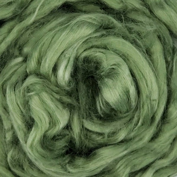 Green BAMBOO Top, Viscose Top, Silk Alternative, Roving for Spinning & Felting