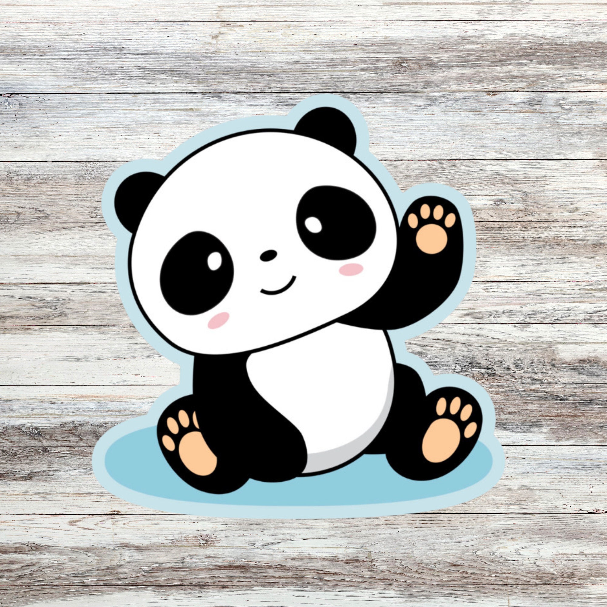 Waving Cartoon Panda Bear Sticker Panda Stickers Water - Etsy Denmark Waving Cartoon Panda Bear Sticker Panda Stickers Water - Etsy Denmark