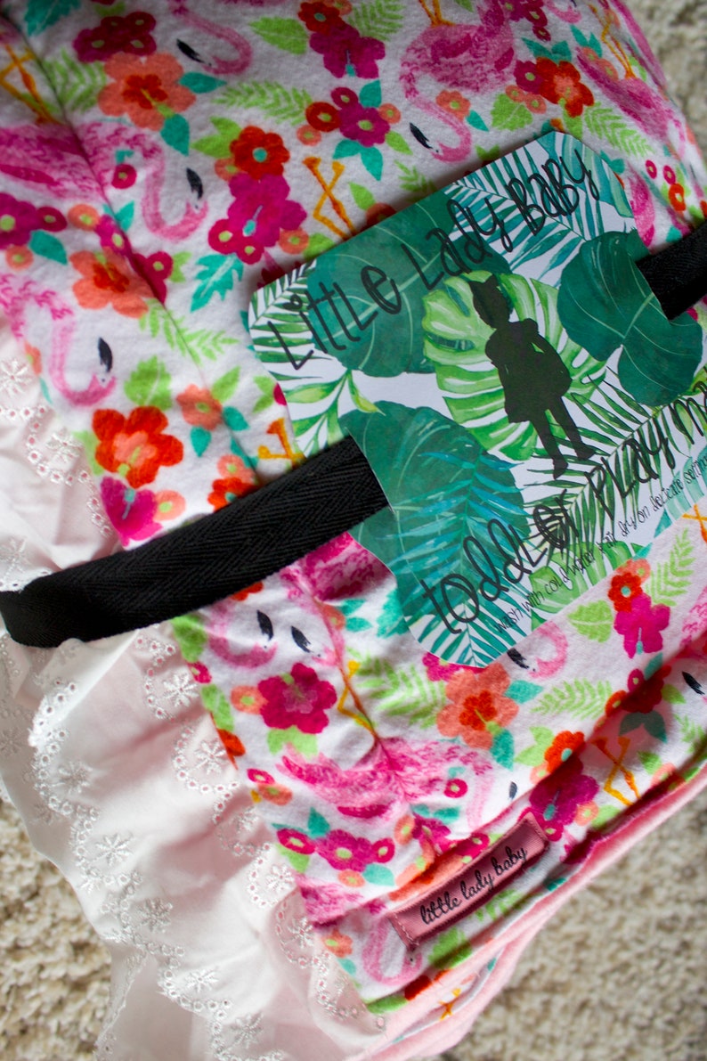 Baby play mat large flamingo print
