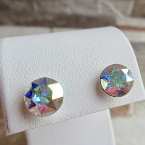 Birthday Gift for her | Swarovski Aurora Borealis Earrings | Gift | Earrings | Sterling Silver  | Bridesmaid Earrings | Earrings | Studs