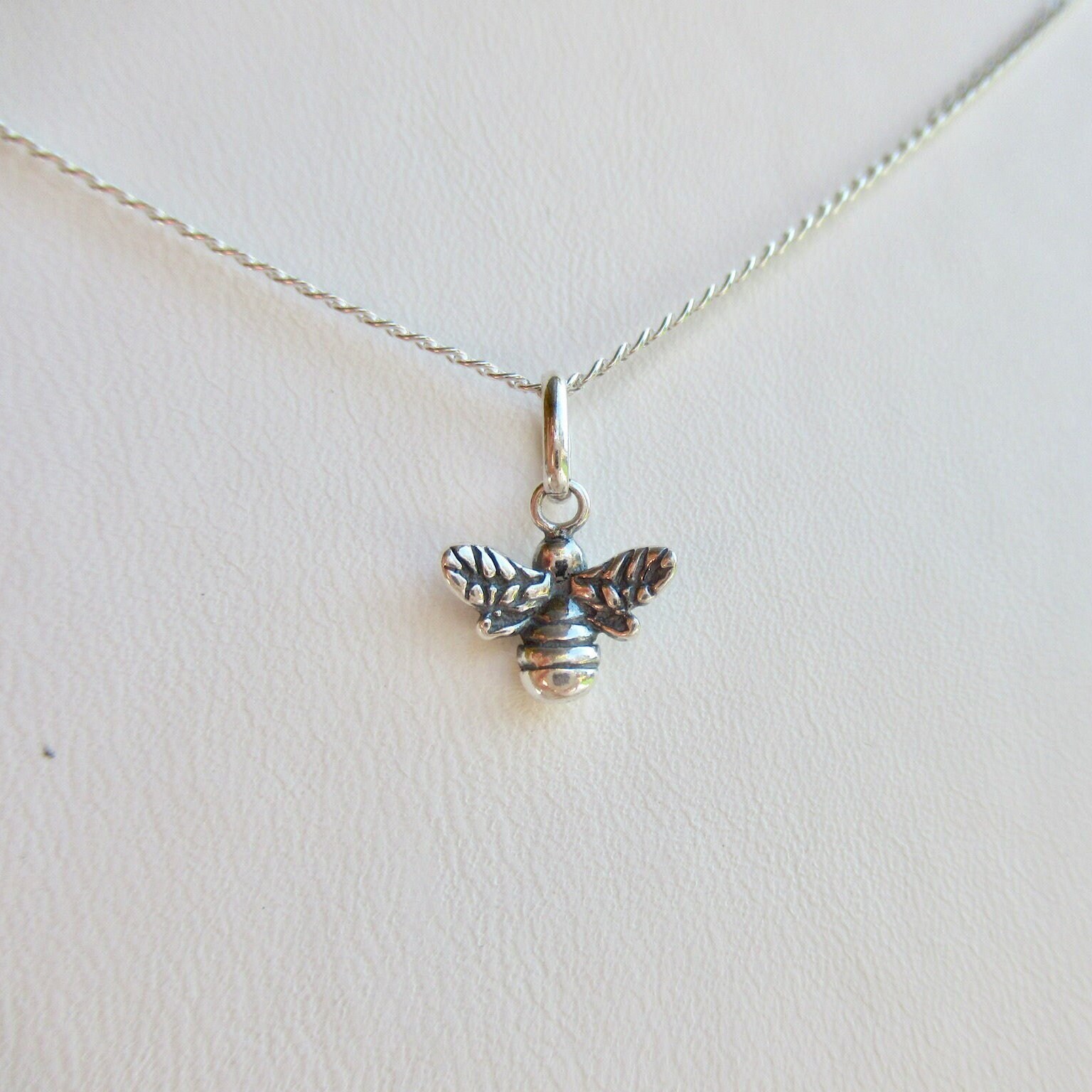 Silver Bee Necklace, Bee Necklace, Bee Jewellery, Bee Birthday Gift