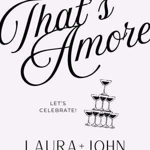 Customizable That&#39;s Amore Rehearsal Dinner / Engagement Party, Wedding DIY Sign Template