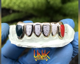 Custom Grillz with Enamel Design
