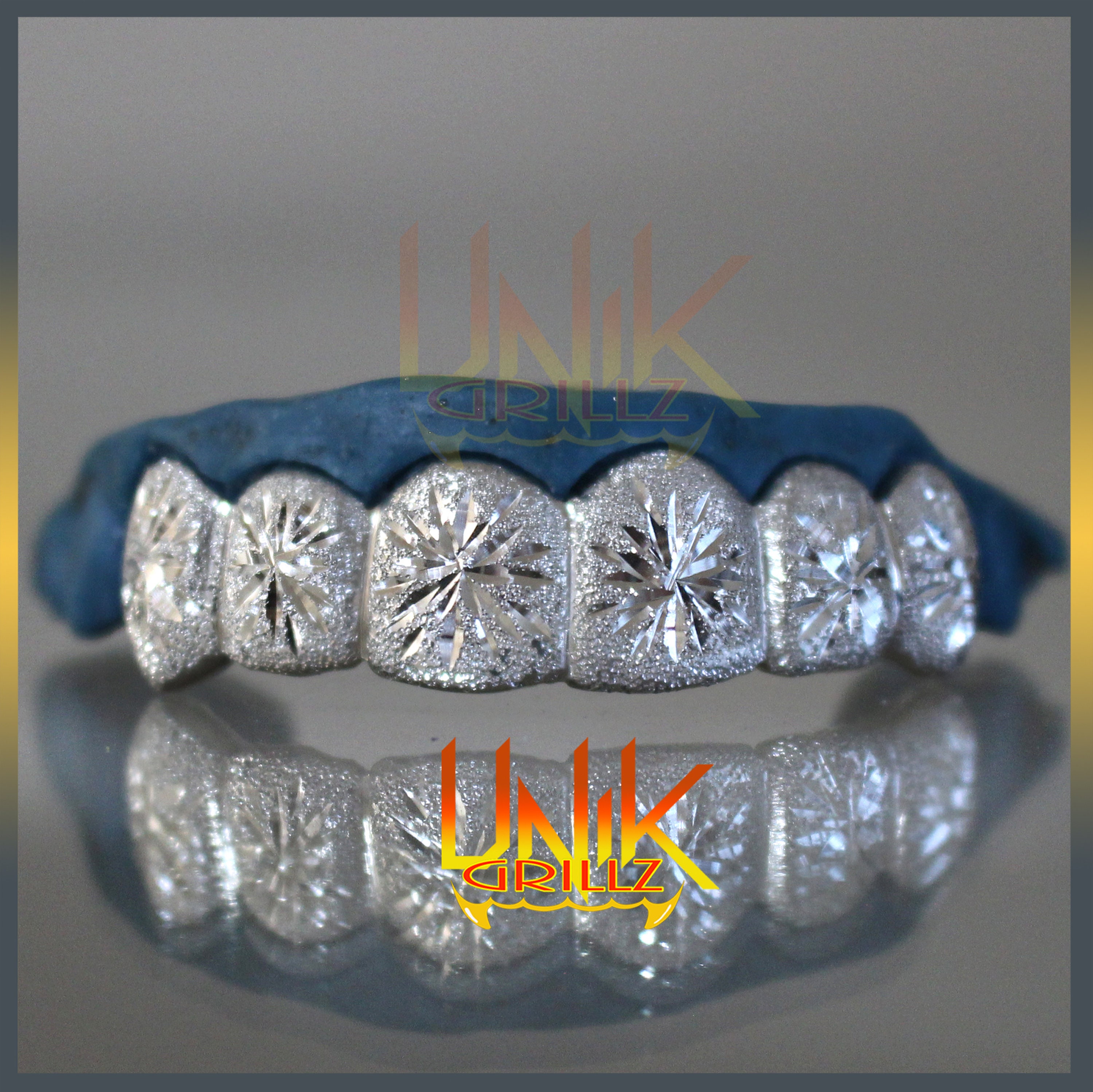 Custom Grillz With Sunburst Cuts and Diamond Dust Etsy Canada