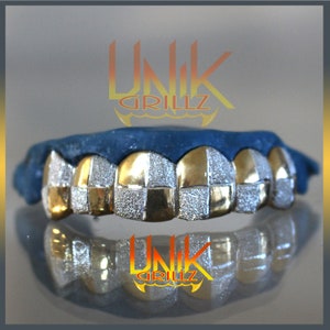 Custom Grillz - Solid/Diamond Dust- Two Tones Setting