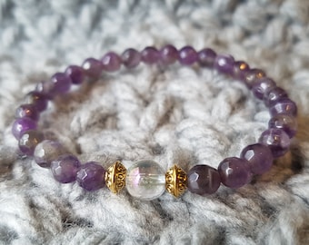 Purple Amethyst Beaded Bracelet