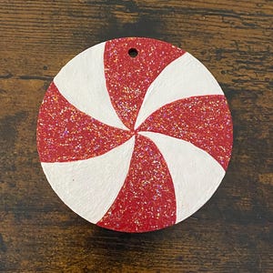Peppermint Swirl Glitter Ornament