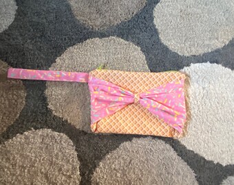 Strawberry sprinkle ice cream bow bag