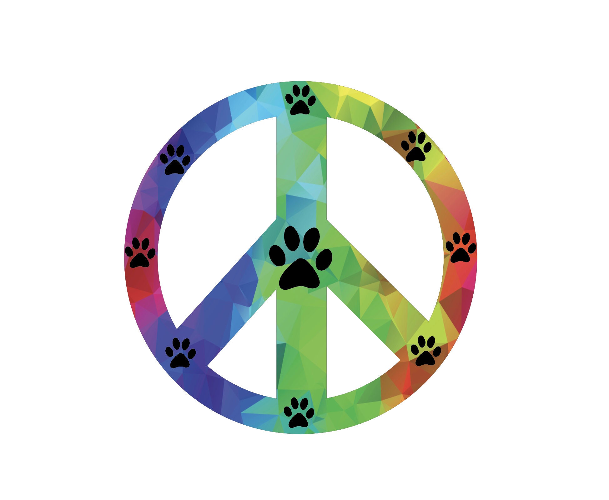 Dog Paw Peace Sign Vinyl Sticker for Laptop or Water Bottle Etsy