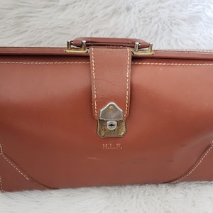 porte-documents en cuir vintage des années 1950 Business Academic Attache Case