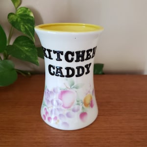 Vintage Ceramic Kitchen Caddy Utensil Holder