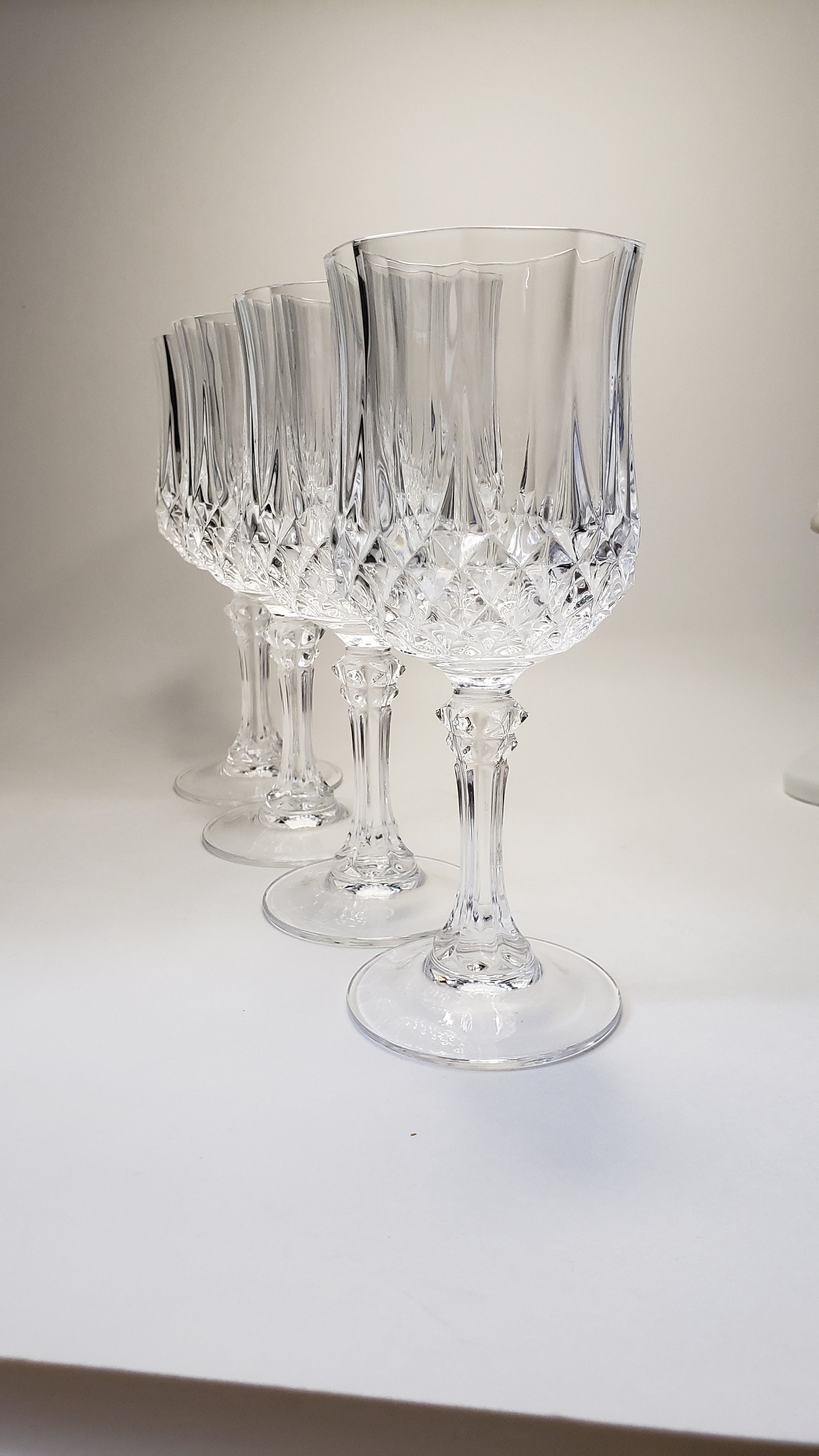 Genuine lead crystal 4 longchamp glasses (wine glasses) by Crystal
