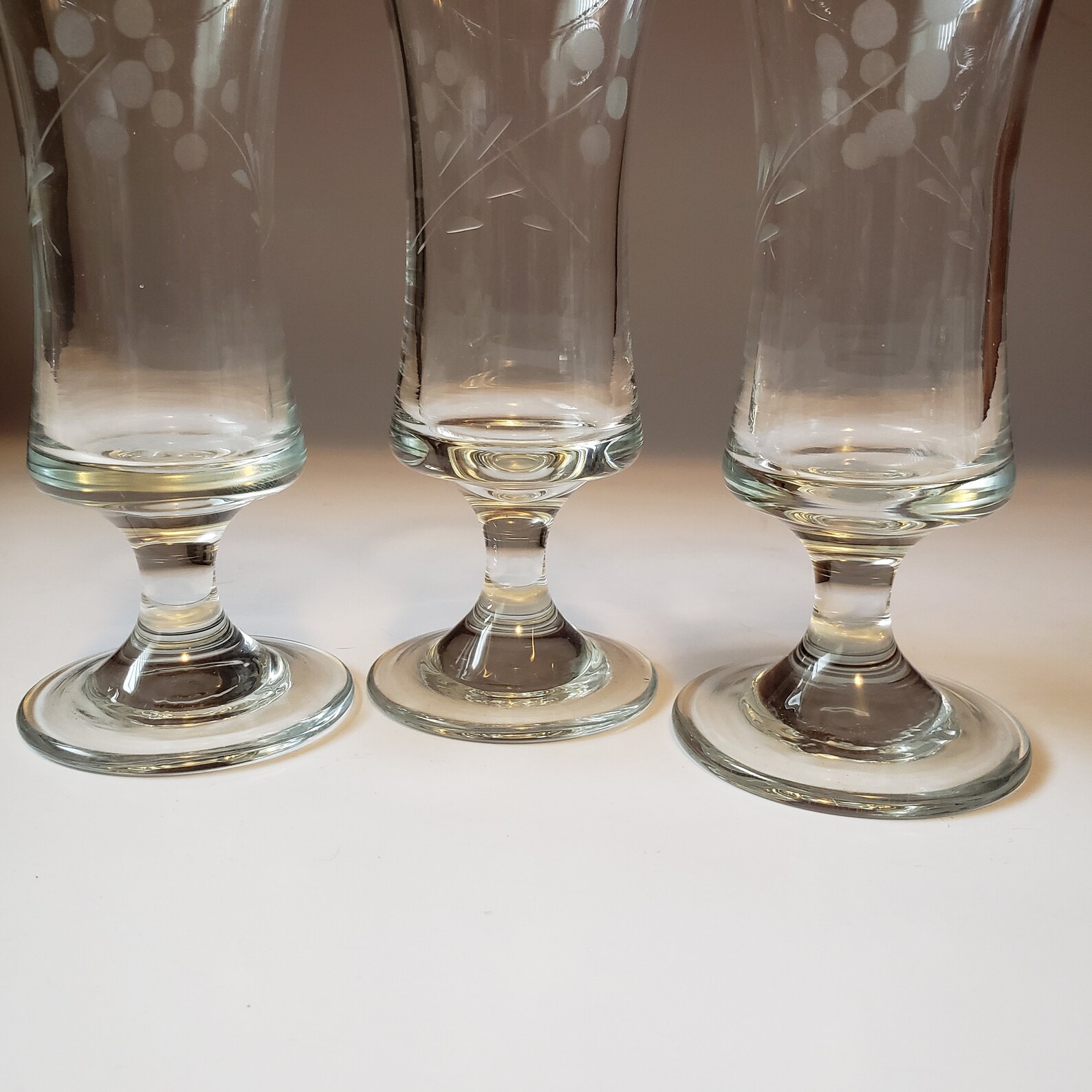 Vintage Etched Glass Parfait Glasses Set of 3 Etsy