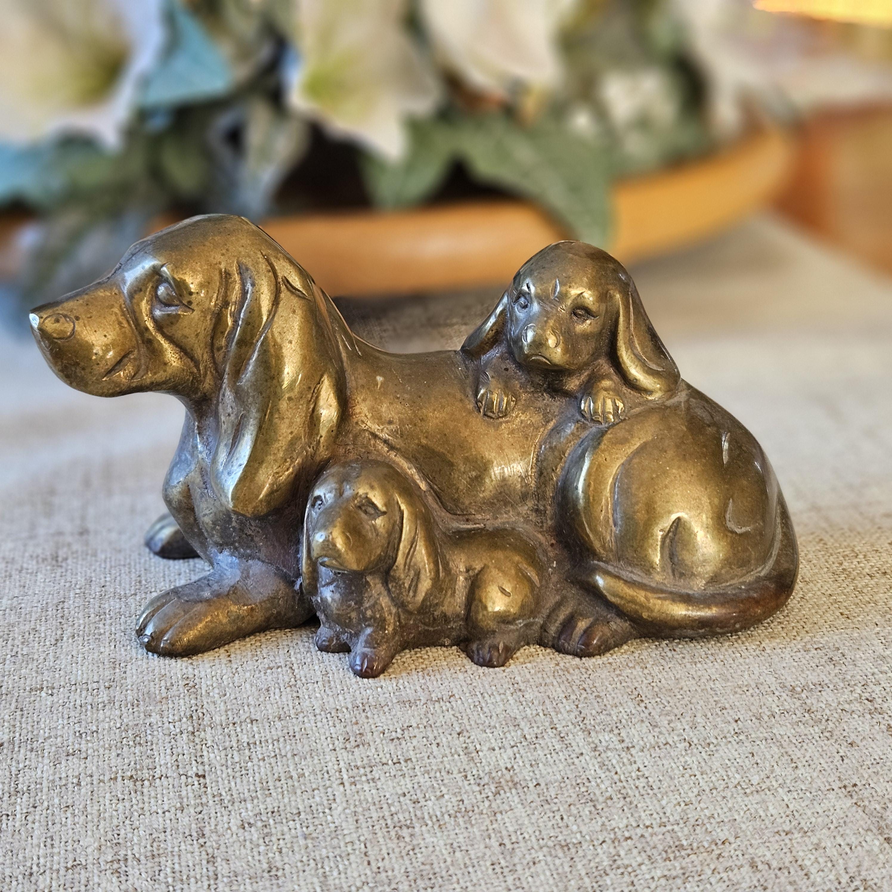 Vintage Brass Dog.l - Etsy Canada