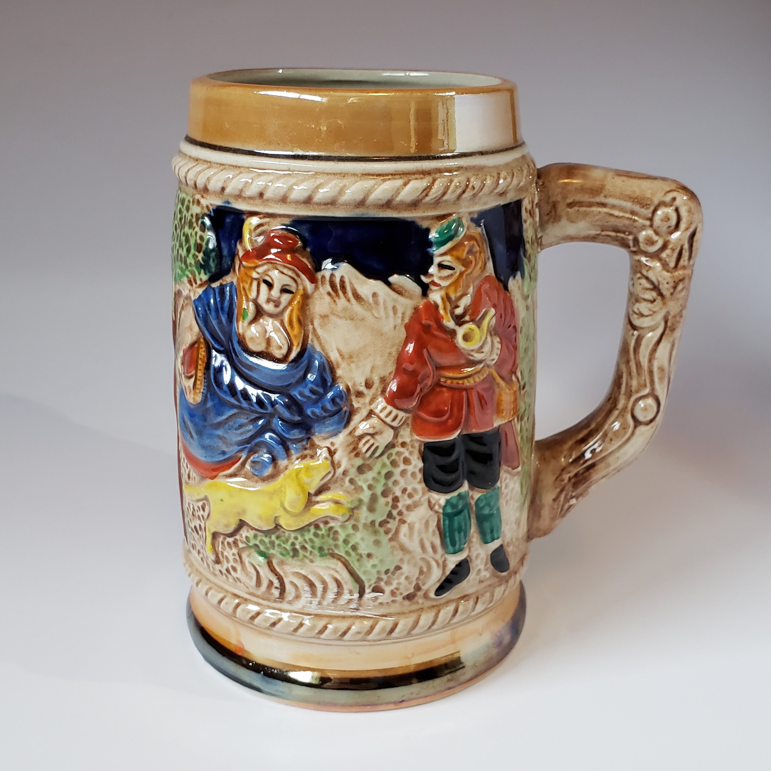 J*1様 stein VINTAGE REPRODUCTION DAMAGE D Vintage 1819 Marzi and Remi Zither Player Beer Stein Made In