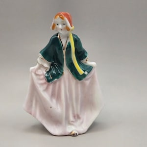 Vintage Occupied Japan Porcelain Figurine Lady in Bonnet