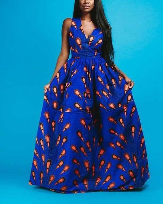 African Dress African Long Dress Full Ankara Dress Ankara Etsy