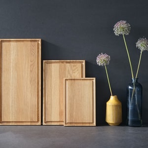 Large chopping board, wooden board, kitchen board with juice groove made of 30 mm solid oak handmade by Jack & Lucy, personalisable!