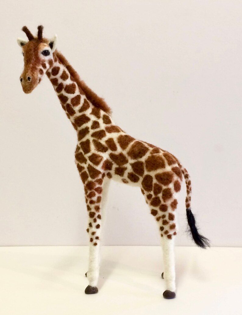 Needle Felted Giraffe Needlefelted Animal Gift Felt Wool Etsy
