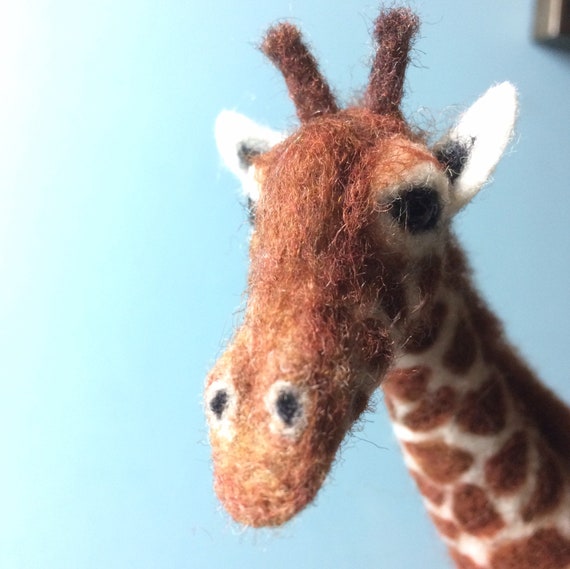 Needle Felted Giraffe Needlefelted Animal Gift Felt Wool Etsy