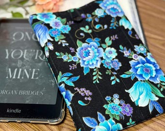 Funda de viaje para Kindle, funda acolchada de tela hecha a mano, funda protectora con cierre de botón para lector electrónico, funda de tela acogedora para lectores electrónicos, funda para Kindle