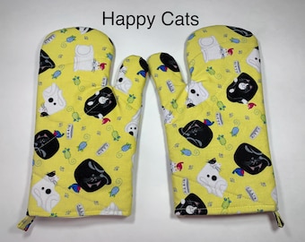 Handmade Oven Mitts Oven Gloves Gift For Her Cute Chibi Sushi Nerdy Fabric Kitchen Decor Cooking Baking Dinnerware Food