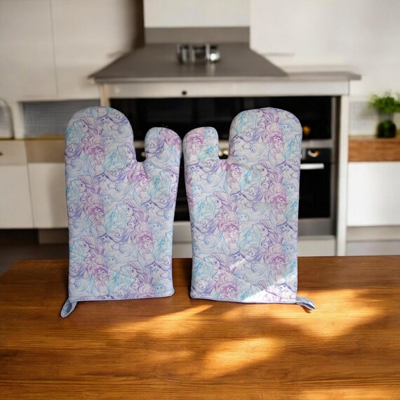 Lustige Ofenhandschuhe & Topflappen Set – Rosa Mit Katzenmotiv, Hitzebeständig & Mit Aufhängebändchen