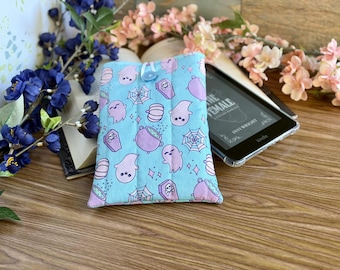 Kindle Sleeve, Padded Handmade Fabric Case, Button Closure E-Reader Protector Pouch, Kindle Paperwhite Sleeve E-Readers, Kindle Case Travel